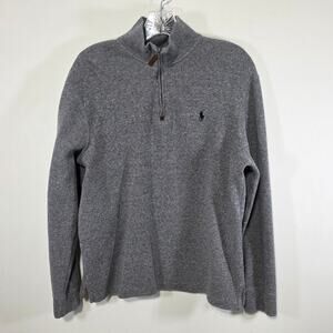 Polo Ralph Lauren Sweater Mens Medium Gray 1/4 Zip Pullover